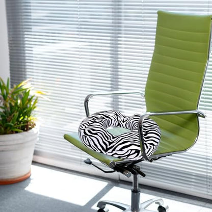 Donut Pillow for Hemorrhoids Seat Cushion for Tailbone Pain Relief - color: Zebra Print