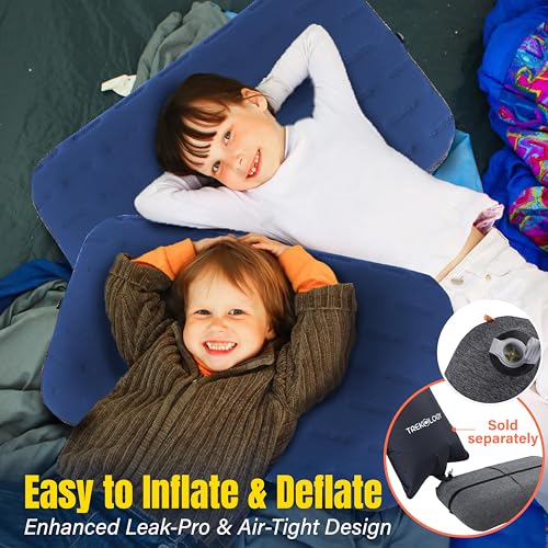 TREKOLOGY Aluft Ultra Inflatable Camping Travel Pillow, Large 24x15in, Blue - color: Blue