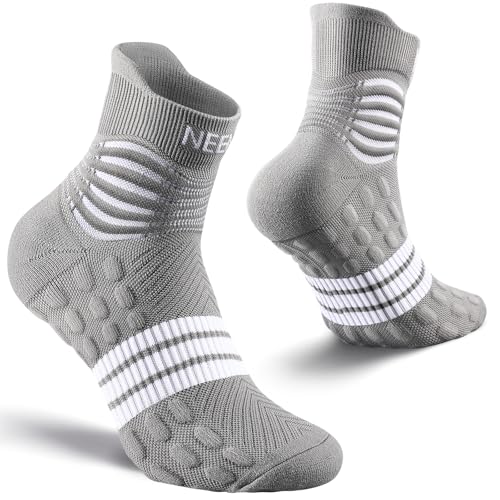 NEENCA Professional Compression Socks for Women Men Circulation, 20-30 mmHg - color: Gray White, size: Medium