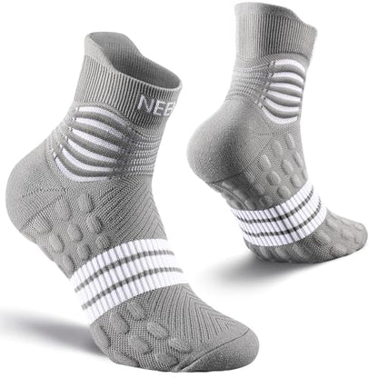 NEENCA Professional Compression Socks for Women Men Circulation, 20-30 mmHg - color: Gray White, size: Medium