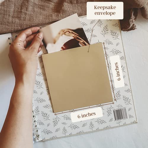 Peachly Unisex Baby Memory Book - First Year Baby Book Keepsake - color: natural linen