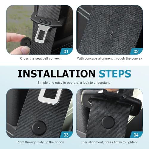 10 Sets Seat Belt Button Stop, Snap-On Seat Belt Clips, Universal Fit Plastic Seatbelt Stopper Kit, From Sliding Down, Car Accessories (Black)