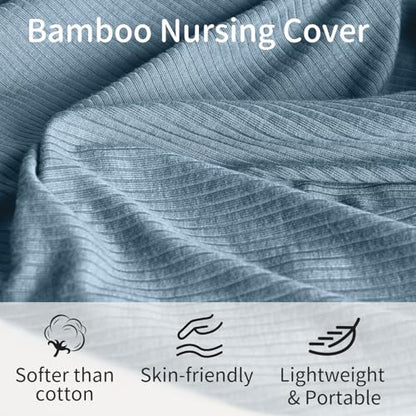 BubblePanda Rayon Made from Bamboo Nursing Cover for Baby Breastfeeding - color: Glacier