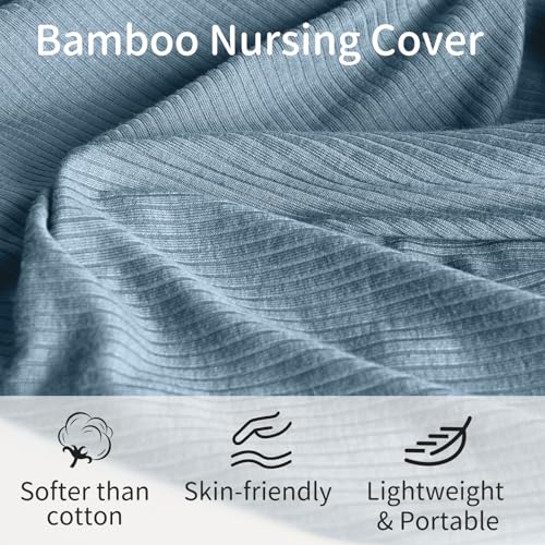 BubblePanda Rayon Made from Bamboo Nursing Cover for Baby Breastfeeding - color: Glacier