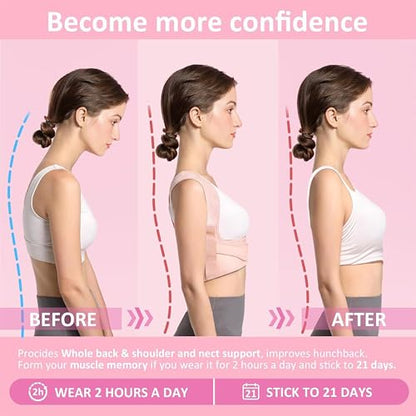 Posture Corrector for Women & Men, Back Shoulder Support Brace - size: Medium(Medium)