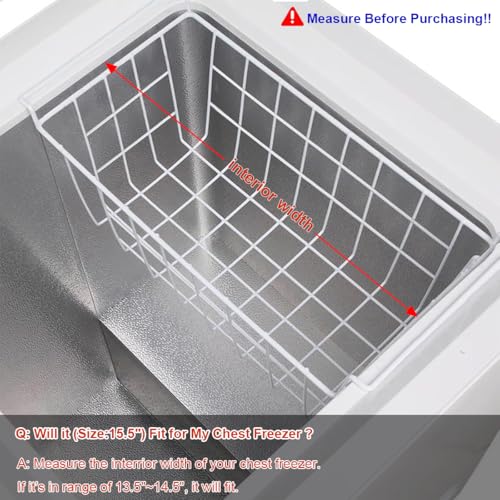 Chest Freezer Organizer Bins 15.5in Metal Wire Baskets - size: 15.5 inch