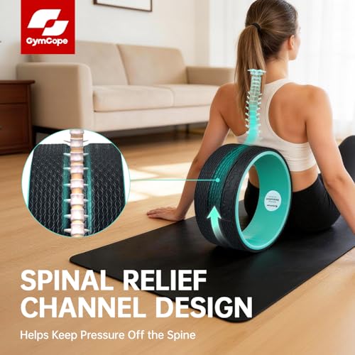 GymCope Back Roller Wheel 10 Inch Spine-Safe Groove, for Deep Back Stretch - color: Mint Green, size: 10 Inch-Medium