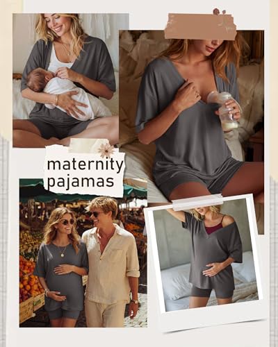 Women's 2 Piece Maternity Oversized Set - color: Gray, size: X-Large