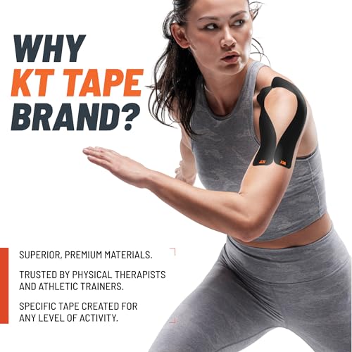 KT Tape, Original Cotton, Elastic Kinesiology Athletic Tape, 20 Count, 10” Precut Strips, Pink - color: Pink