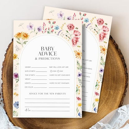 JOETMAE 5×7” Baby Predictions and Advice Baby Shower Games Cards