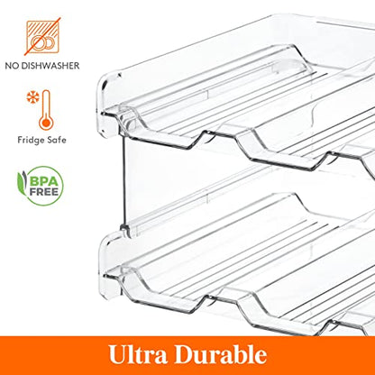 Lifewit Stackable Water Bottle Organizer for Cabinet, Clear Tumbler Holder - size: 3 Tier-12 Bottle