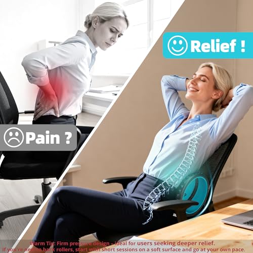 GymCope 10in Back Roller, Foam Roller for Exercise, Spine-Safe Groove - color: Blue, size: Firm