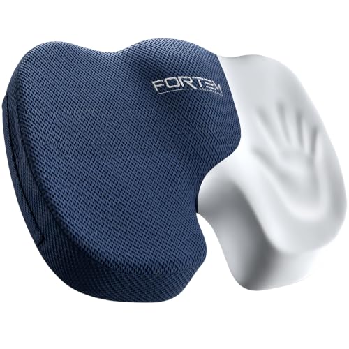 FORTEM Seat Cushion, Office Chair Cushion for Tailbone Sciatica Pain Relief - color: Blue, size: Large