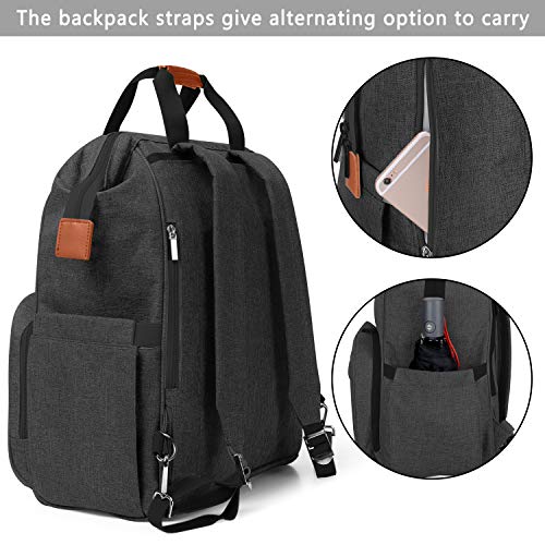 LUXJA Breast Pump Backpack Storage Bag for Cooler Bag & Laptop, Black - color: Black (Pump Bag)