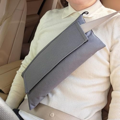 Post Surgery SeatBelt Pillow for Pregnancy Mastectomy Hysterectomy Recovery - color: Leather Dark Gray