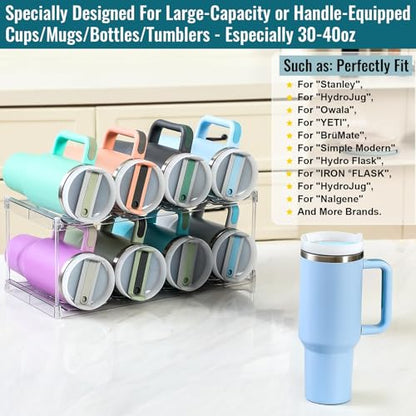 Premium Water Bottle Organizer for Stanley 40OZ & Various Bottles, Tumblers - size: 2 Tier for 8