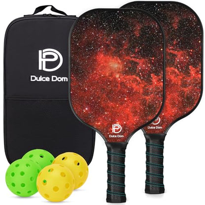 DULCE DOM Pickleball Paddles Set of 2/4 - USAPA Approved - color: Red*2