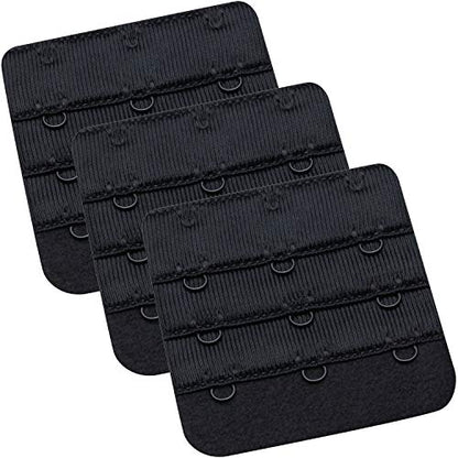 Wingslove Womens Bra Extender Bra Band Breathing room 3pcs-Pack Multi-size - color: Black, 3 Hook 3/4 Inch