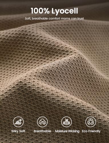 PATPAT Mesh Nursing Cover, Breathable Solid Knit Poncho, Khaki - color: Khaki