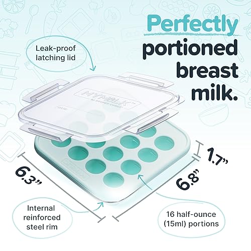 Souper Cubes My Milk Silicone Breast Milk Freezer Trays, Mint, 2-Pack - color: Mint