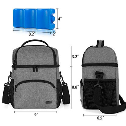 Teamoy 2 Layers Breastmilk Cooler Bag with Ice Pack for Working Moms, Gray - color: Gray