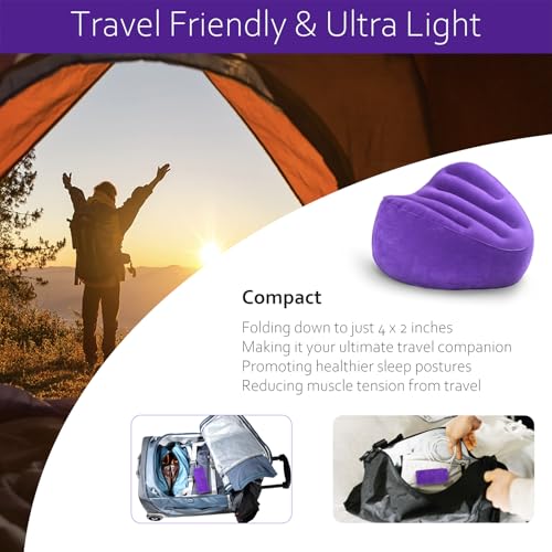 Inflatable Knee Pillow for Travel, Travel Knee Pillow for Side Sleepers