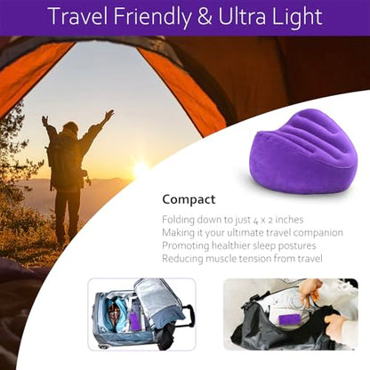 Inflatable Knee Pillow for Travel, Travel Knee Pillow for Side Sleepers