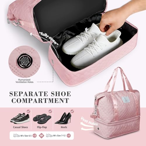 Geestock Travel Duffle Bag - Weekender Overnight Bags for Women, Pink