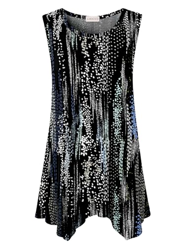 LARACE Womens Plus Size Tank Tops Summer Sleeveless Casual Loose Tunic - color: A-ambilight61, size: 2X
