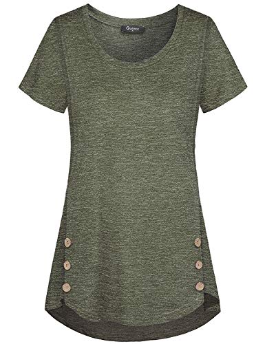 Quinee Women's Casual Button Side Nursing Tops Maternity Breastfeeding Tunic - color: Olive Green1, size: Small
