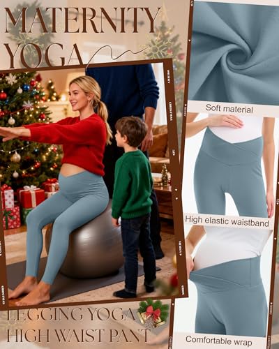 3 Pack Women's Maternity Leggings Pregnancy Pant - color: Black, Blue, Peach Pink, size: XX-Large