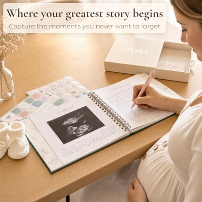 Baby Memory Book from Pregnancy to Age 5, Baby Book Keepsake, Light Grey - color: Light Grey