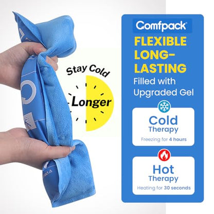 Comfpack Soft Ice Packs for Injuries Reusable, Double Side Hot Cold Therapy - size: 11.2×14.7 Inch