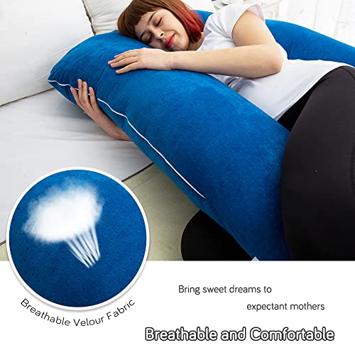 60 Inch Pregnancy Pillows for Sleeping (Blue) - color: Blue