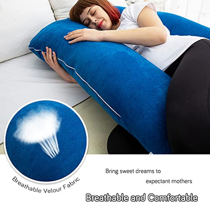 60 Inch Pregnancy Pillows for Sleeping (Blue) - color: Blue
