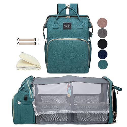 houscly Diaper Bag Backpack with Changing Station, 25L Large Capacity - color: Green
