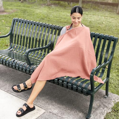 Comfy Cubs Muslin Nursing Cover - Muslin Breastfeeding Cover Bold Blush - color: Bold Blush