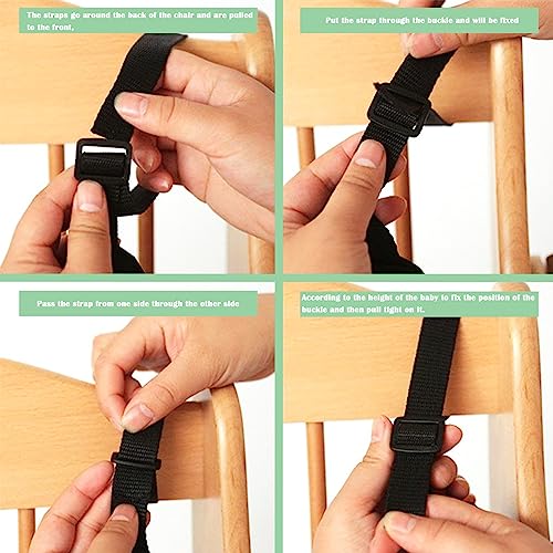 5 Point Harness Seat Belt Strap Belt,High Chair Strap,Harness for Stroller Pushchair Pram Buggy Safe Protection,Harness Strap Belt,Shoulder Strap Belts for Pram - color: Black