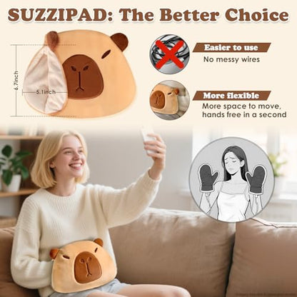 SuzziPad Capybara Microwavable Hand Muff for Muscle Tension and Cold Day - style: Capybara