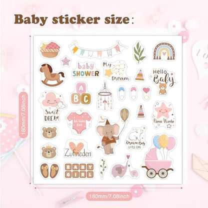 Newborn Baby Scrapbook Stickers - Decorative Decals for Baby Shower
