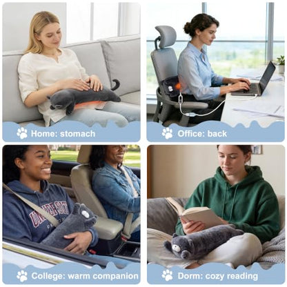 Noodle Cat Heating Pad, USB Electric Warm Pillow Gift for Women - color: Grey Noodle Cat Heating Pad