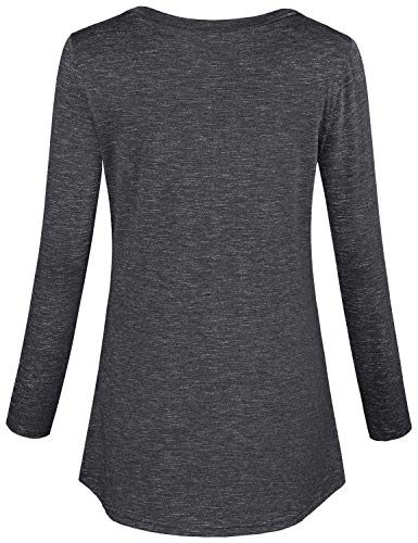 connche Women's Button Side Maternity Tunic Nursing Tops for Breastfeeding - color: Dark Grey, size: XX-Large
