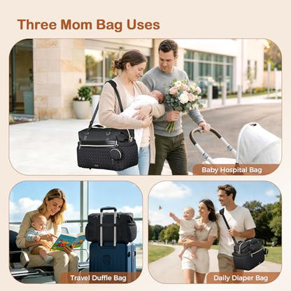 Lekesky Diaper Bag Tote, Large Diaper Bags Waterproof