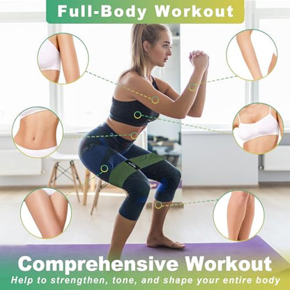 Resistance Bands for Working Out, 3 Levels Fabric Exercise Bands Set - color: Green