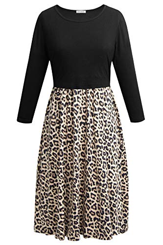 Smallshow Women's 3/4 Sleeve Maternity Nursing Dress for Breastfeeding - color: Black-svp126, size: Small
