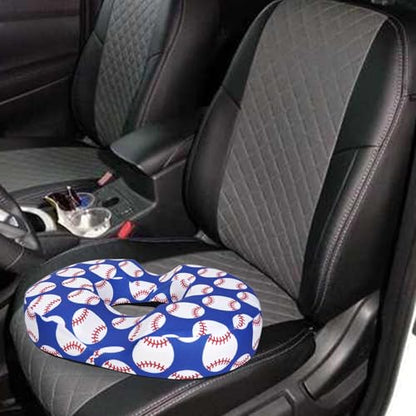 Donut Pillow for Hemorrhoids Seat Cushion for Tailbone Pain Relief - color: Blue Baseball