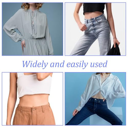 10pcs Adjustable Elastic Jean Waist Tightener Tool,Kids Pants Waist Extender Supplies,Maternity Pants Extender With 20 Buttons, Sewing Tool And Thread For Loose Jean Pant Button For Women Men