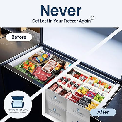 Stackable Chest Freezer Organizer Bins Collapsible Lg 4pk - size: 4 Pack Large 19x14x9"