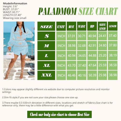 Women's Sexy Button Down Shirts Loose Collar Long Sleeve Ruched Silk Cloth Night Out Club Mini Wrap Dress Drawstring - color: Light Blue, size: Medium