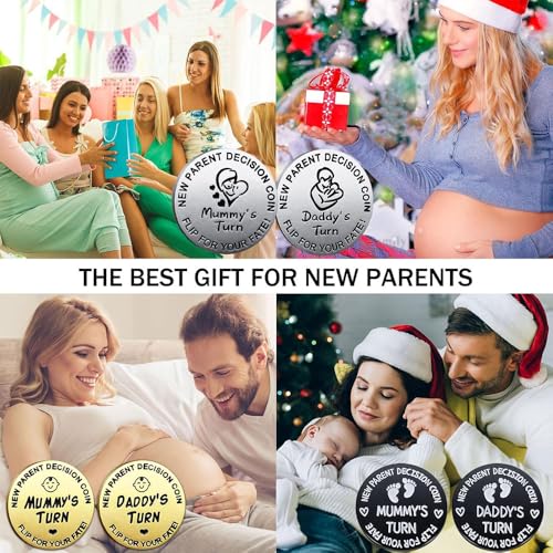 Funny Double Sided New Parents Decision Coin Pregnancy Gifts - color: Style E-Silver